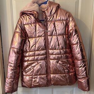 Wonder Nation Shiny Rose Puffer Jacket